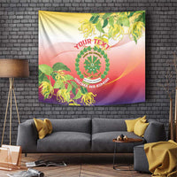 Personalized Comoros Tapestry Coat Of Arms Mix Ylang Ylang Flower - Wonder Print Shop