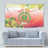 Personalized Comoros Tapestry Coat Of Arms Mix Ylang Ylang Flower - Wonder Print Shop