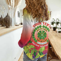 Personalized Comoros Women Casual Shirt Coat Of Arms Mix Ylang Ylang Flower - Wonder Print Shop