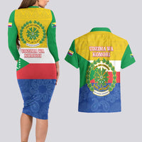 Comoros Is In My DNA Couples Matching Long Sleeve Bodycon Dress and Hawaiian Shirt Udzima wa Komori - African Paisley Pattern - Wonder Print Shop