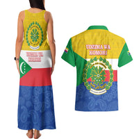 Comoros Is In My DNA Couples Matching Tank Maxi Dress and Hawaiian Shirt Udzima wa Komori - African Paisley Pattern - Wonder Print Shop