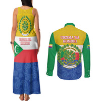 Comoros Is In My DNA Couples Matching Tank Maxi Dress and Long Sleeve Button Shirt Udzima wa Komori - African Paisley Pattern - Wonder Print Shop