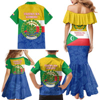 Comoros Is In My DNA Family Matching Mermaid Dress and Hawaiian Shirt Udzima wa Komori - African Paisley Pattern - Wonder Print Shop