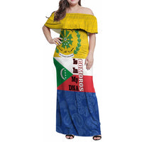Comoros Is In My DNA Family Matching Off Shoulder Maxi Dress and Hawaiian Shirt Udzima wa Komori - African Paisley Pattern - Wonder Print Shop