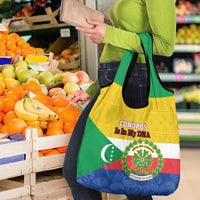Comoros Is In My DNA Grocery Bag Udzima wa Komori - African Paisley Pattern
