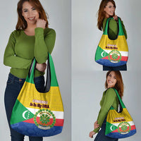 Comoros Is In My DNA Grocery Bag Udzima wa Komori - African Paisley Pattern