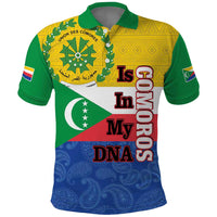 Comoros Is In My DNA Polo Shirt Udzima wa Komori - African Paisley Pattern - Wonder Print Shop