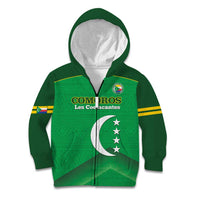 Custom Comoros Football Kid Hoodie Allez Les Coelacantes - Wonder Print Shop