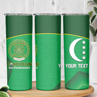 Custom Comoros Football Skinny Tumbler Allez Les Coelacantes - Wonder Print Shop