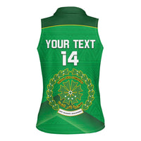 Custom Comoros Football Women Sleeveless Polo Shirt Allez Les Coelacantes - Wonder Print Shop