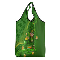 St Patrick's Day Grocery Bag Irish Shamrocks With Lucky Leprechaun
