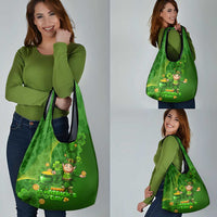 St Patrick's Day Grocery Bag Irish Shamrocks With Lucky Leprechaun