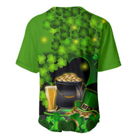 Happy St Patricks Day Baseball Jersey La Fheile Padraig Shamrock Style - Wonder Print Shop