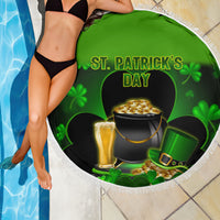 Happy St Patricks Day Beach Blanket La Fheile Padraig Shamrock Style - Wonder Print Shop