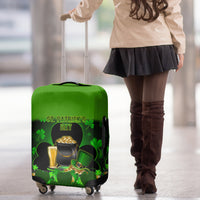 Happy St Patricks Day Luggage Cover La Fheile Padraig Shamrock Style - Wonder Print Shop