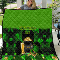 Happy St Patricks Day Quilt La Fheile Padraig Shamrock Style - Wonder Print Shop