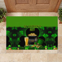 Happy St Patricks Day Rubber Doormat La Fheile Padraig Shamrock Style - Wonder Print Shop