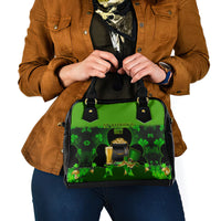 Happy St Patricks Day Shoulder Handbag La Fheile Padraig Shamrock Style