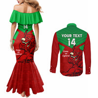 custom-wales-rugby-couples-matching-mermaid-dress-and-long-sleeve-button-shirt-2024-six-nations-come-on-cymru-mascot-sporty