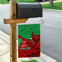 Custom Wales Rugby Garden Flag 2024 Six Nations Come On Cymru Mascot Sporty - Wonder Print Shop