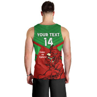 Custom Wales Rugby Men Tank Top 2024 Six Nations Come On Cymru Mascot Sporty - Wonder Print Shop