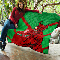 Custom Wales Rugby Quilt 2024 Six Nations Come On Cymru Mascot Sporty - Wonder Print Shop