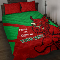 Custom Wales Rugby Quilt Bed Set 2024 Six Nations Come On Cymru Mascot Sporty - Wonder Print Shop