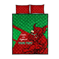 Custom Wales Rugby Quilt Bed Set 2024 Six Nations Come On Cymru Mascot Sporty - Wonder Print Shop