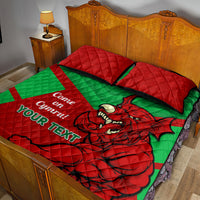 Custom Wales Rugby Quilt Bed Set 2024 Six Nations Come On Cymru Mascot Sporty - Wonder Print Shop