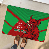 Custom Wales Rugby Rubber Doormat 2024 Six Nations Come On Cymru Mascot Sporty - Wonder Print Shop