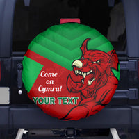 Custom Wales Rugby Spare Tire Cover 2024 Six Nations Come On Cymru Mascot Sporty - Wonder Print Shop