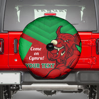 Custom Wales Rugby Spare Tire Cover 2024 Six Nations Come On Cymru Mascot Sporty - Wonder Print Shop