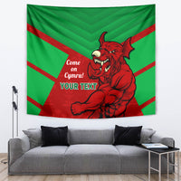 Custom Wales Rugby Tapestry 2024 Six Nations Come On Cymru Mascot Sporty - Wonder Print Shop
