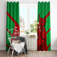 Custom Wales Rugby Window Curtain 2024 Six Nations Come On Cymru Mascot Sporty - Wonder Print Shop
