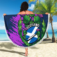Custom Scotland Rugby Beach Blanket 2024 Six Nations Go Scottish Thistle - Wonder Print Shop