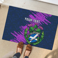 Custom Scotland Rugby Rubber Doormat 2024 Six Nations Go Scottish Thistle - Wonder Print Shop