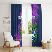 Custom Scotland Rugby Window Curtain 2024 Six Nations Go Scottish Thistle - Wonder Print Shop