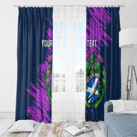 Custom Scotland Rugby Window Curtain 2024 Six Nations Go Scottish Thistle - Wonder Print Shop