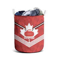 Personalized Canada Curling Laundry Basket Maple Leaf Red Version - Wonder Print Shop