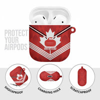 Personalized Canada Curling AirPods Case Maple Leaf Red Version - Wonder Print Shop