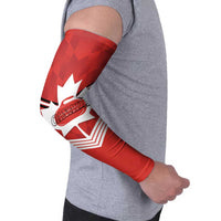 Personalized Canada Curling Arm Sleeves Maple Leaf Red Version - Wonder Print Shop