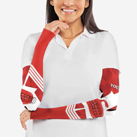 Personalized Canada Curling Arm Sleeves Maple Leaf Red Version - Wonder Print Shop