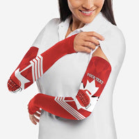 Personalized Canada Curling Arm Sleeves Maple Leaf Red Version - Wonder Print Shop