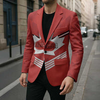 Personalized Canada Curling Blazer Maple Leaf Red Version - Wonder Print Shop