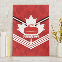 Personalized Canada Curling Canvas Wall Art Maple Leaf Red Version - Wonder Print Shop