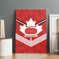 Personalized Canada Curling Canvas Wall Art Maple Leaf Red Version - Wonder Print Shop