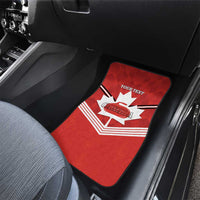Personalized Canada Curling Car Mats Maple Leaf Red Version - Wonder Print Shop