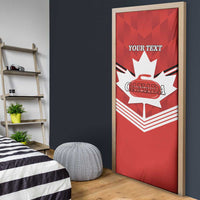 Personalized Canada Curling Door Cover Maple Leaf Red Version - Wonder Print Shop