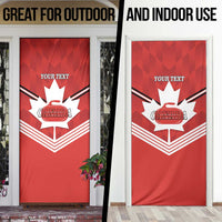 Personalized Canada Curling Door Cover Maple Leaf Red Version - Wonder Print Shop