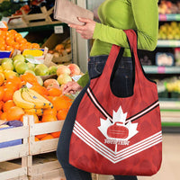 Personalized Canada Curling Grocery Bag Maple Leaf Red Version - Wonder Print Shop